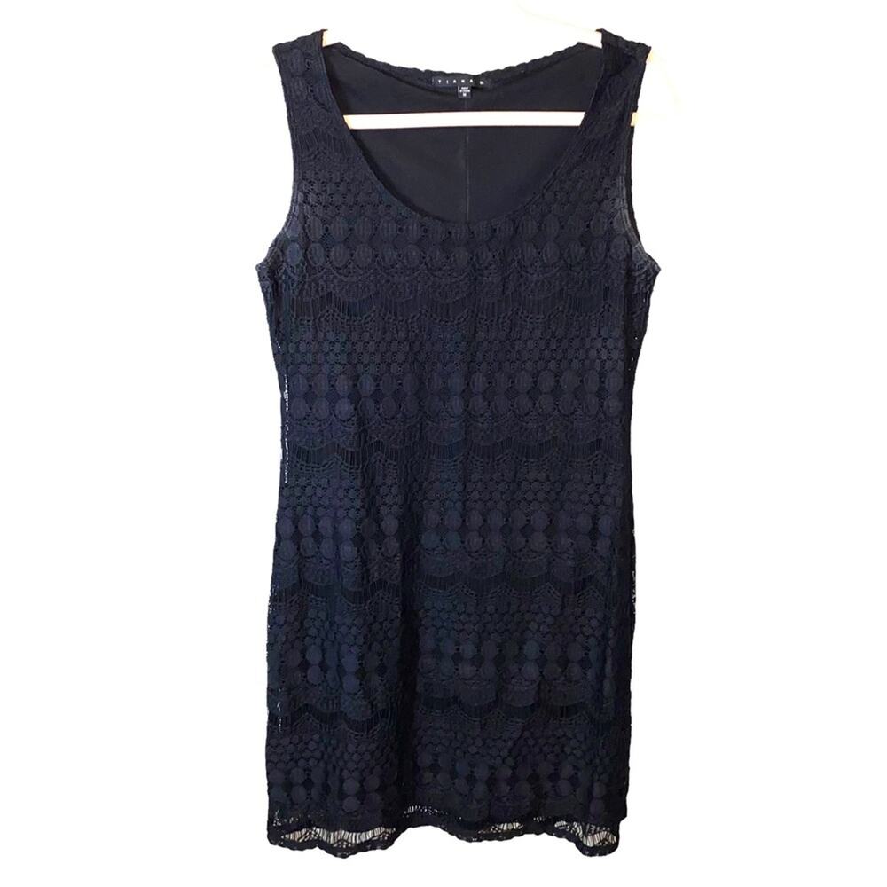 Tiana B Black Lace Sheath Dress Medium